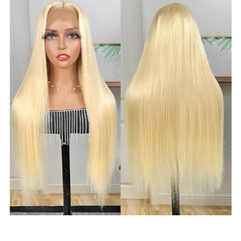 Blonde Straight Pre Pluck Synthetic Hair Wig